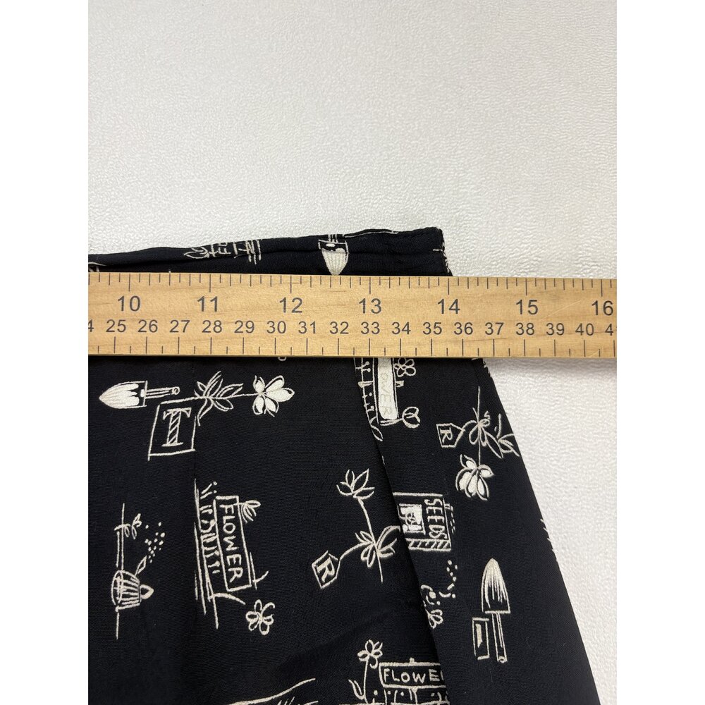 Talbots Black Printed A-Line Maxi Skirt Size 8 - Picture 9 of 10